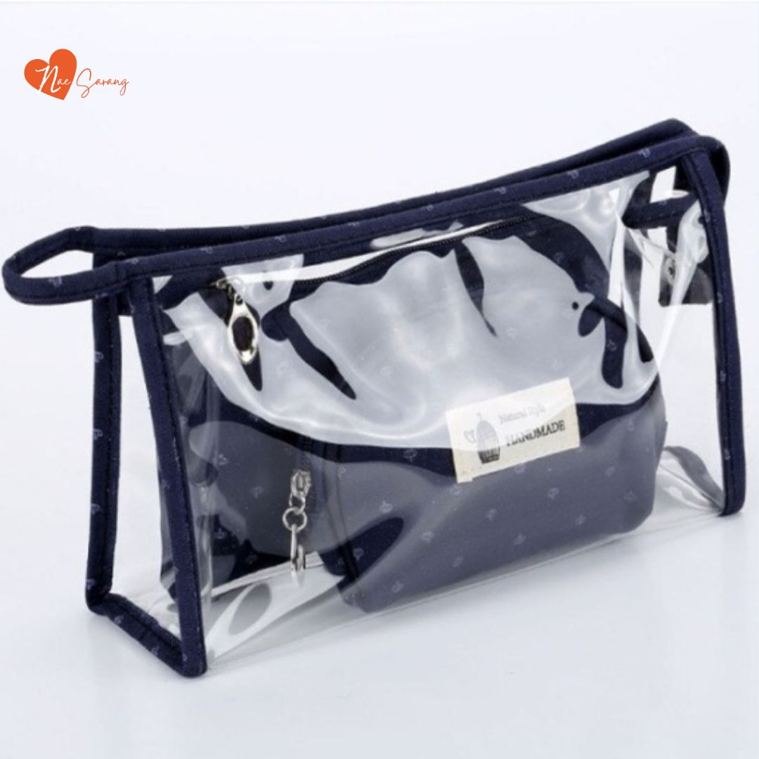 Transparent Cosmetic bag Makeup pouch travel Toiletry bag 3 in 1