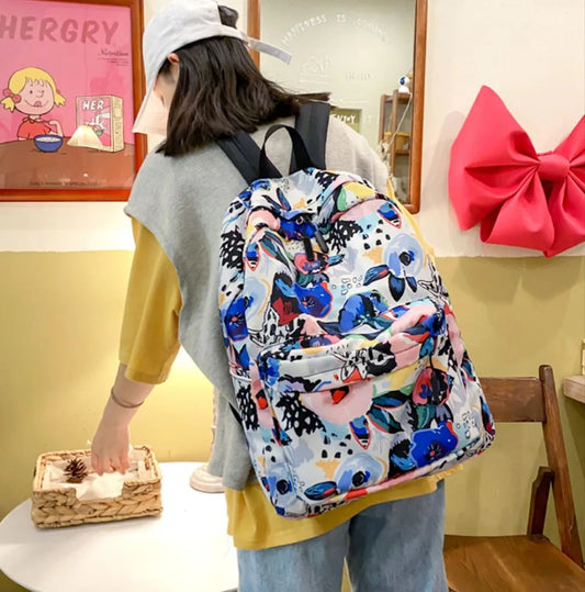 Graffiti Floral College Fashion Cool Backpacks