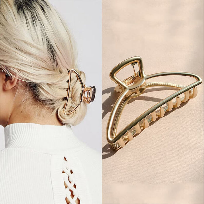 Golden Metal Hair Claw for Thick and Thin Hair