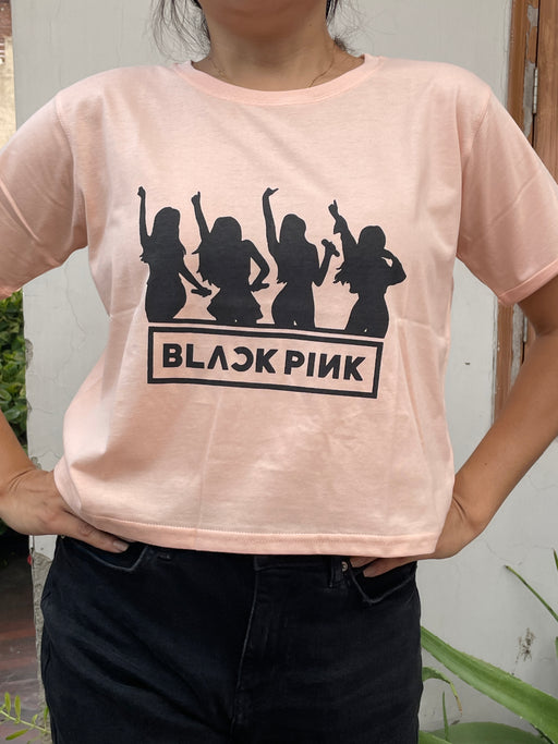 Black Pink Crop Top Tshirt