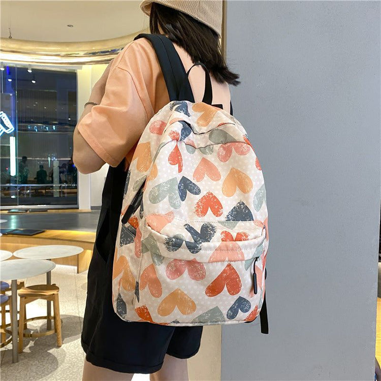 Graffiti Hearts College Fashion Cool Backpacks