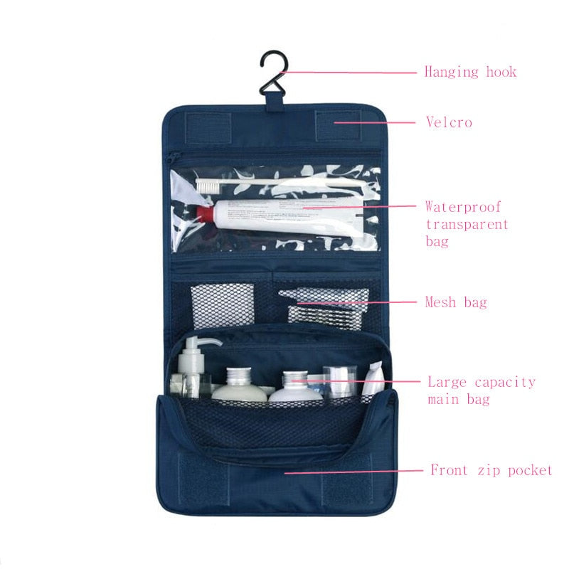 Unisex Waterproof Portable Travel Toiletry Hanging Pouch