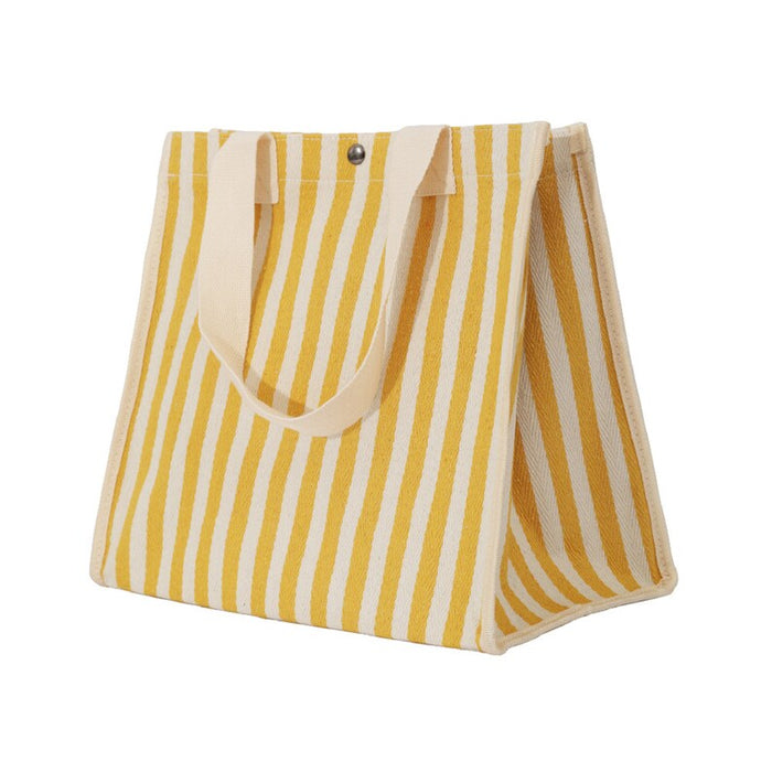 Summer Stripes Canvas Tote Bag - Stylish Women's Shopping Companion